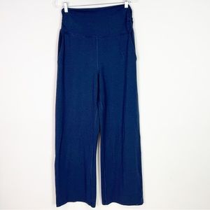 LULULEMON BLUE WIDE LEG HIGH WAIST LOUNGE PANTS WITH POCKETS WOMENS SZ 10